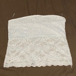 White Lace Strapless Top